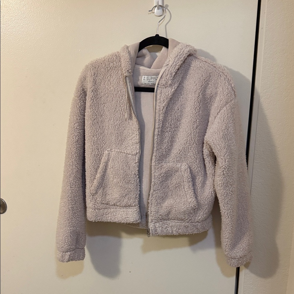 Z Supply Cream Sherpa Hoodie